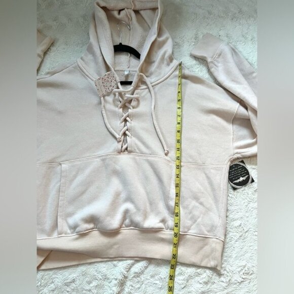 FP Movement Believe It Hooded Lace-Up Sweatshirt Lg - Picture 6 of 7